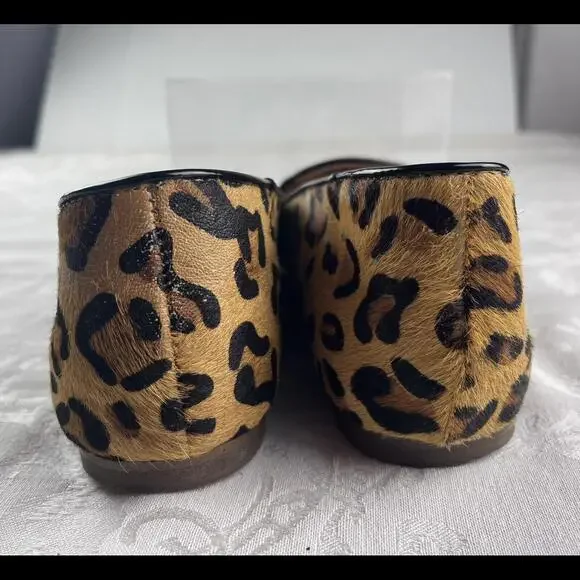J Crew Womens Flats Size 9.5 Leather Leopard Print Driving Moccasins - Picture 6 of 9